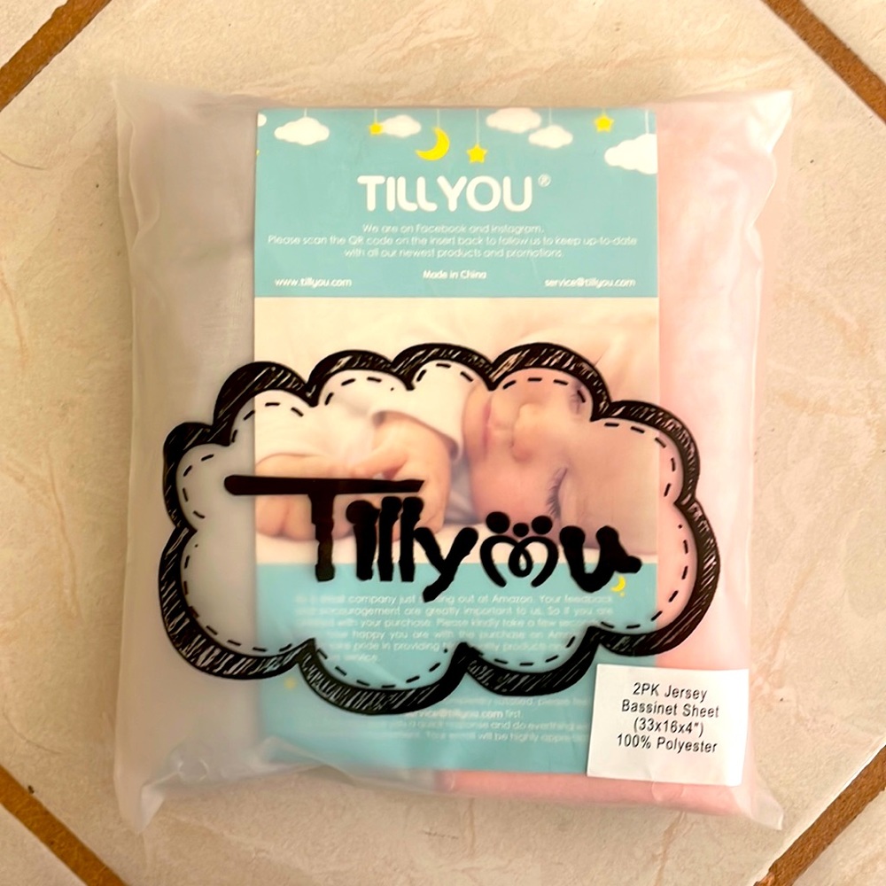 3/$30 NWT TILLYOU 2-Pack Bassinet Sheets